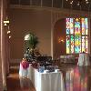 The buffet table inside the Old State Capitol